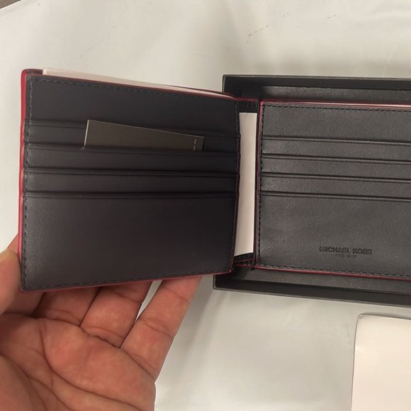 MICHAEL KORS MEN'S TALL CARD HOLDER WALLET SLIM BILLFORD LEATHER 36H9LGFF7L - Picture 3 of 8